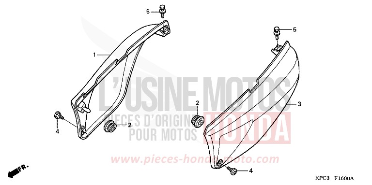 SIDE COVER for Varadero 125 CHEVALIER SILVER METALLIC (NHA83) from 2007